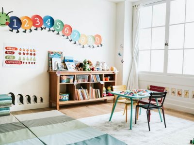 Classroom of kindergarten interior design